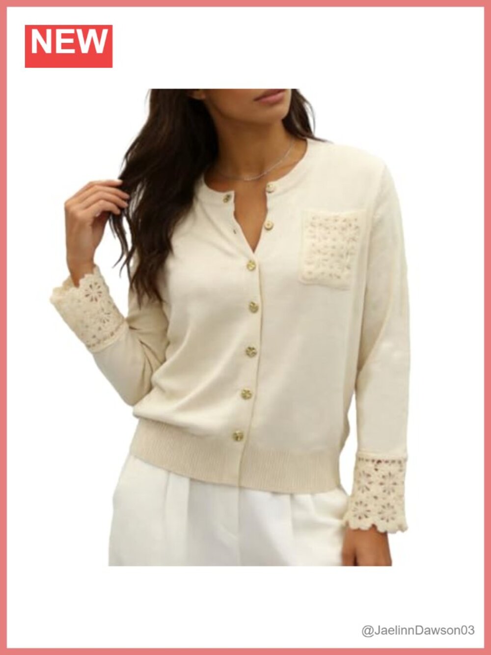 Pearl Button Cardigan Sweater Women Polo Collar Long Sleeve Knit Top